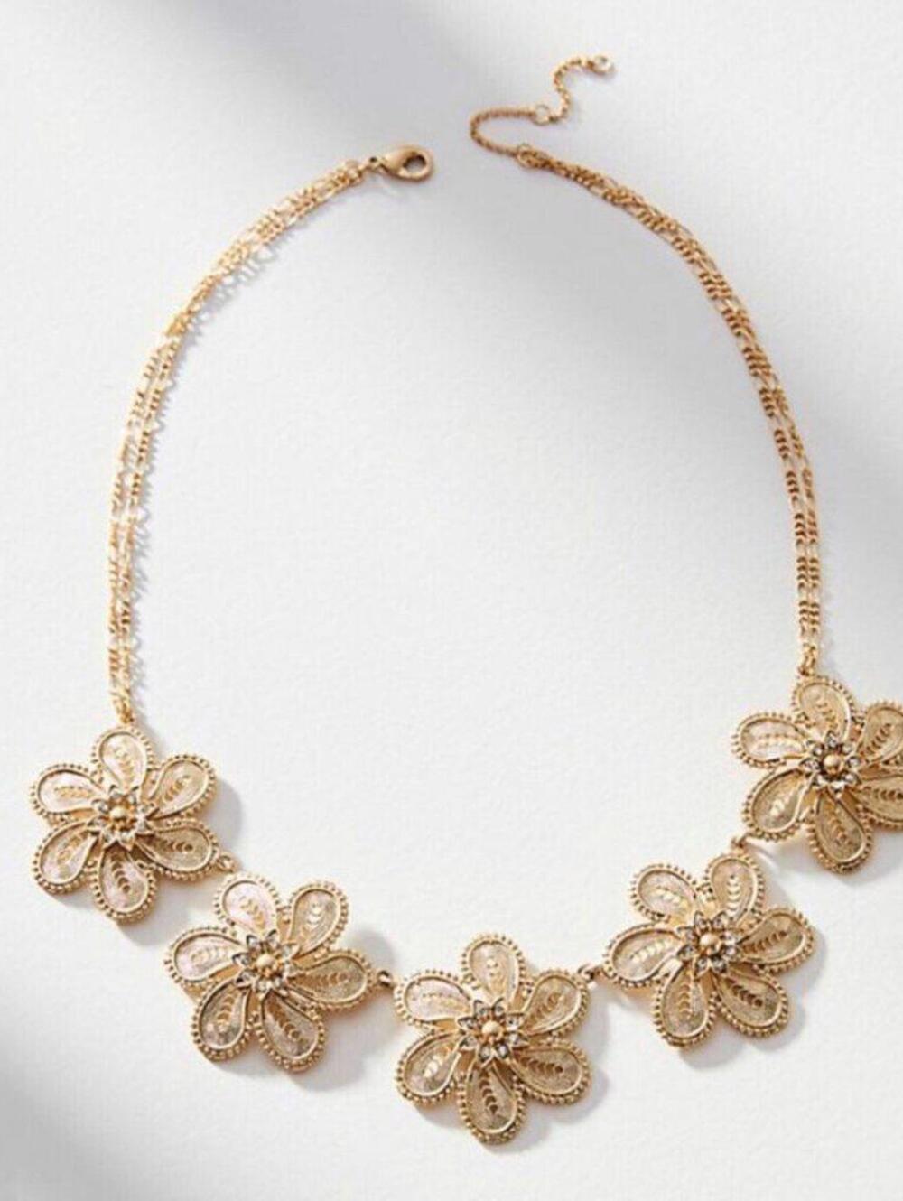 Anthropologie Fall Filigree Bib Necklace